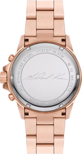 Michael Kors Everest Chronograph Silver Dial Rose Gold Steel Strap Watch For Women - MK7213