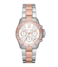 Michael Kors Everest Chronograph White Dial Two Tone Steel Strap Watch For Women - MK7214