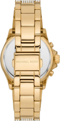 Michael Kors Everest Chronograph Crystals Gold Dial Gold Steel Strap Watch For Women - MK7254