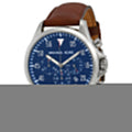 Michael Kors Gage Chronograph Blue Dial Brown Leather Strap Watch For Men - MK8362