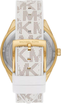 Michael Kors Jessa Multifunction Gold Dial White Leather Strap Watch For Women - MK7204