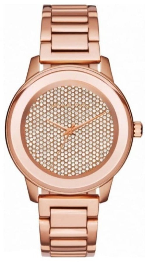 Michael Kors Kinley Rose Gold Dial Rose Gold Steel Strap Watch for Women - MK6210