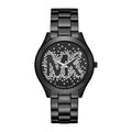 Michael Kors Slim Runway Black Dial Black Steel Strap Watch for Women - MK3589