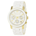 Michael Kors Runway Chronograph White Dial White Steel Strap Watch for Women - MK5145