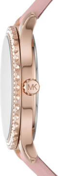 Michael Kors Layton Three-Hand White Dial Pink Leather Strap Watch for Women - MK2909