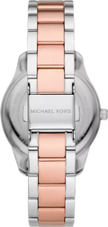 Michael Kors Layton Three Hand Pink Dial Two Tone Steel Strap Watch For Women - MK6894