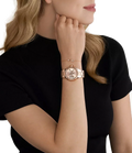 Michael Kors Lennox Three Hand Rose Gold Dial Rose Gold Steel Strap Watch For Women - MK1063