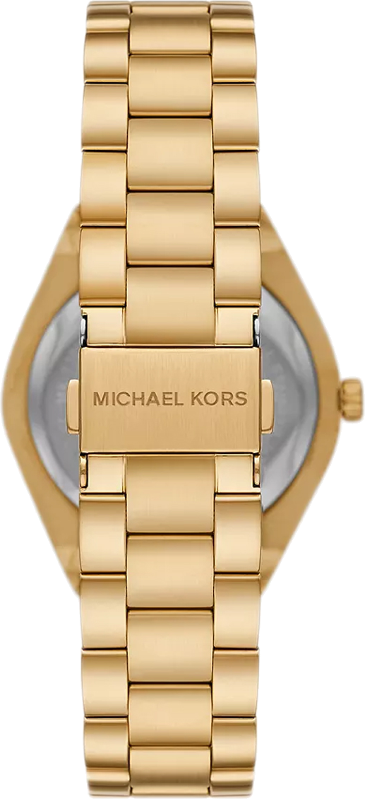 Michael Kors Lennox Three Hand Silver Dial Gold Steel Strap Watch For Women - MK7391