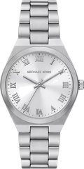 Michael Kors Lennox Three Hand Silver Dial Silver Steel Strap Watch For Women - MK7393