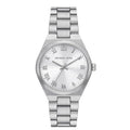 Michael Kors Lennox Three Hand Silver Dial Silver Steel Strap Watch For Women - MK7393