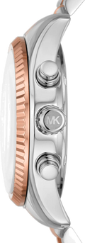 Michael Kors Lexington Chronograph Rose Gold Dial Two Tone Steel Strap Watch For Women - MK7219
