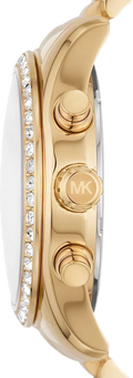 Michael Kors Lexington Mother of Pearl White Dial Gold Steel Strap Watch For Women - MK7241