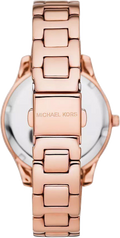 Michael Kors Liliane Three Hand Rose Gold Dial Rose Gold Steel Strap Watch For Women - MK4651