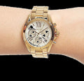 Michael Kors Lexington Quartz Gold Dial Gold Steel Strap Watch For Women - MK6267
