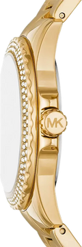 Michael Kors Everest Three-Hand Mother of Pearl White Dial Gold Steel Strap Watch For Women - MK7363