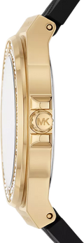 Michael Kors Mini Lennox Quartz Black Dial Black Silicone Strap Watch For Women - MK7281