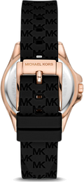 Michael Kors Mini Pilot Black Dial Black Silicone Strap Watch For Women - MK7373