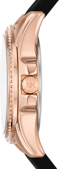 Michael Kors Mini Pilot Black Dial Black Silicone Strap Watch For Women - MK7373