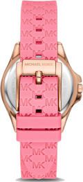 Michael Kors Mini Pilot Quartz Rose Gold Dial Pink Silicone Strap Watch For Women - MK7375
