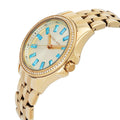 Michael Kors Mini Pilot Quartz Gold Dial Gold Steel Strap Watch For Women - MK7366