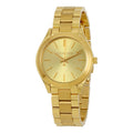 Michael Kors Mini Runway Slim Gold Dial Gold Steel Strap Watch for Women - MK3512