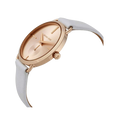 Michael Kors Portia Rose Gold Dial White Leather Strap Watch For Women - MK2660