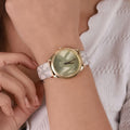 Michael Kors Jaycie Quartz Gold Dial White Leather Strap Watch for Women - MK2861