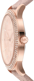 Michael Kors Tibby Multifunction Rose Gold Dial Pink Leather Strap Watch For Women - MK2955