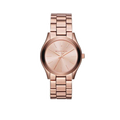 Michael Kors Mini Slim Runway Chronograph Quartz Rose Gold Dial Rose Gold Steel Strap Watch For Women - MK3205