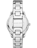 Michael Kors Liliane Three Hand Mother of Pearl White Dial Silver Steel Strap Watch For Women - MK4556