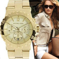Michael Kors Dylan Gold Dial Gold Steel Strap Watch for Women - MK5313