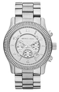 Michael Kors Runway Chronograph Quartz Silver Dial Silver Steel Strap Watch For Women - MK5574