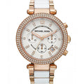 Michael Kors Parker White Dial Two Tone Steel Strap Watch for Women - MK5774
