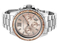 Michael Kors Everest Chronograph Gold Dial Silver Steel Strap Watch For Women - MK5870