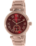 Michael Kors Skylar Maroon Dial Rose Gold Steel Strap Watch for Women - MK6086