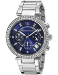 Michael Kors Parker Chronograph Blue Dial Silver Steel Strap Watch for Women - MK6117