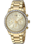 Michael Kors Brinkley Diamonds Gold Dial Gold Steel Strap Watch for Women - MK6187