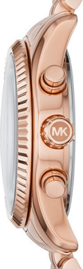 Michael Kors Lexington Purple Dial Rose Gold Steel Strap Watch For Women - MK6207