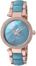 Michael Kors Parker Blue Mother of Pearl Dial Two Tone Steel Strap  Watch for Women - MK6491