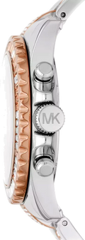 Michael Kors Everest Chronograph Silver Dial Two Tone Steel Strap Watch For Women - MK6975