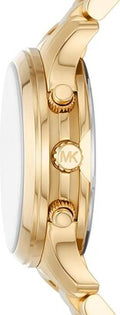Michael Kors Runway Chronograph Gold Dial Gold Steel Strap Watch For Women - MK7326