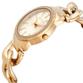 Michael Kors Nini Three Hand Gold Dial Gold Steel Strap Watch For Women - MK3235