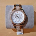 Michael Kors Tibby Chronograph White Dial Rose Gold Steel Strap Watch For Men - MK7293