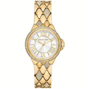 Michael Kors Camile Analog White Dial Gold Steel Strap Watch for Women - MK4801