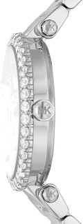 Michael Kors Parker Three Hand Mother of Pearl White Dial Silver Steel Strap Watch For Women - MK4694