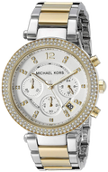 Michael Kors Parker White Dial Two Tone Steel Strap Watch for Women - MK6055