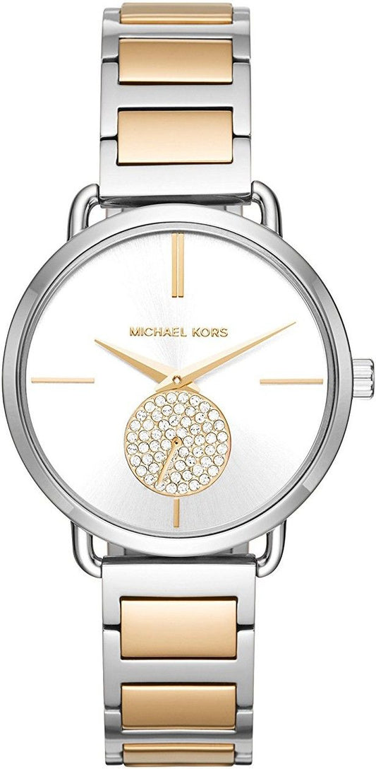 Michael Kors Silver Dial Two Tone Steel Strap Watch for Women - MK3679