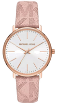 Michael Kors Pyper Quartz White Dial Pink Leather Strap Watch For Women - MK2859