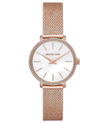 Michael Kors Pyper Quartz Mother of Pearl White Dial Rose Gold Mesh Strap Watch For Women - MK4588