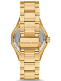 Michael Kors Raquel Three Hand Crystals Gold Dial Gold Steel Strap Watch For Women - MK7398